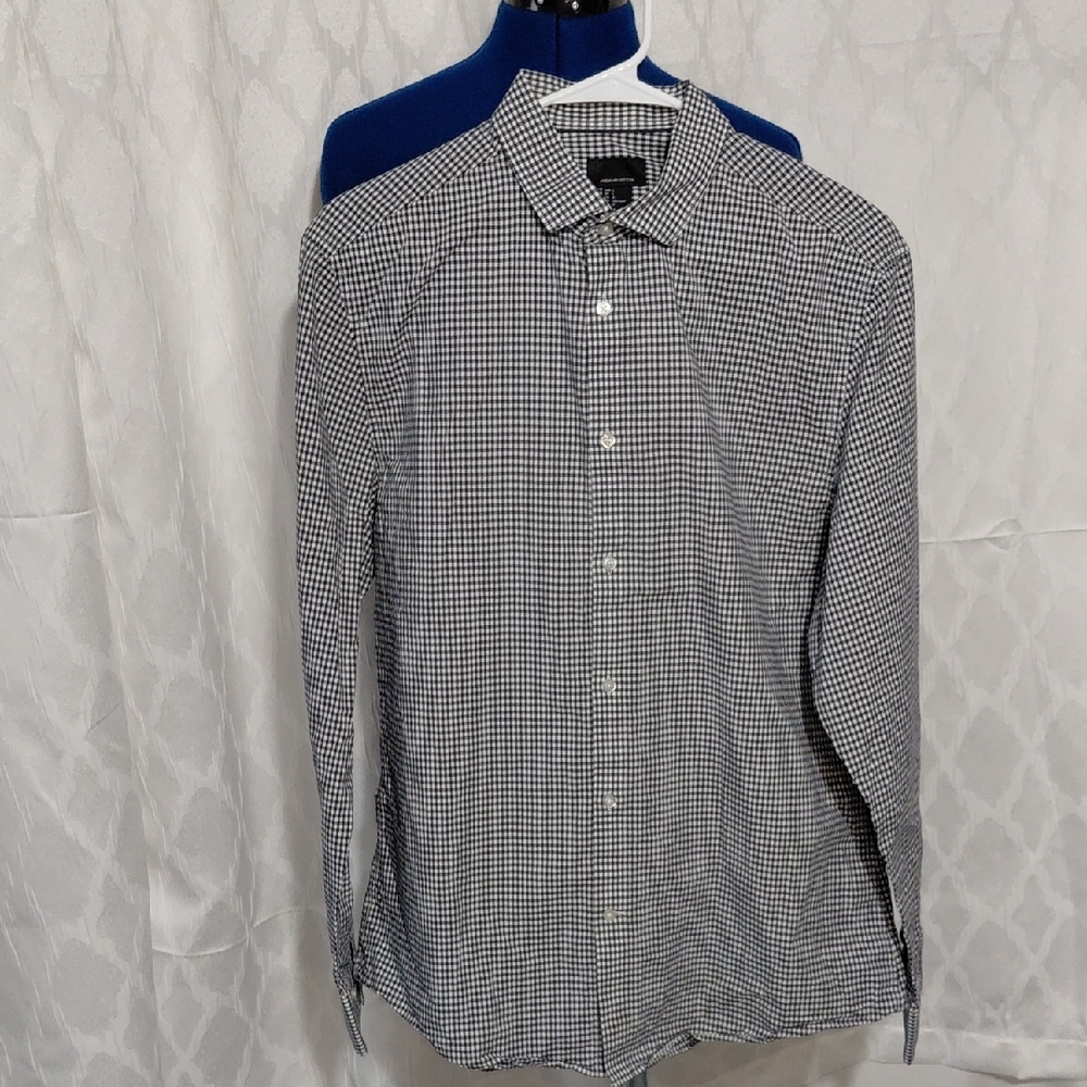 H&M Black and White Gingham Button Down Shirt Size-L  100%Cotton